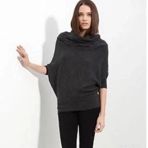 Vince Charcoal Gray Dolman Cowl Neck Sweater Wool Alpaca S V064072405